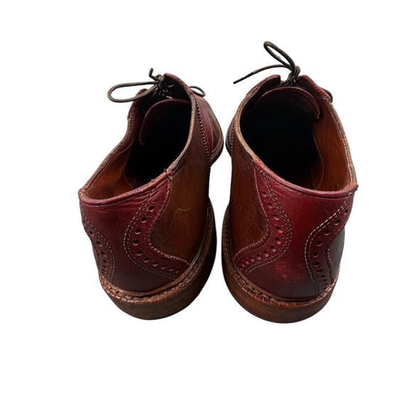 Allen Edmonds Finch Men\'s Oxford Saddle Shoes Brown Red Leather Lace Up 12 E main image 5